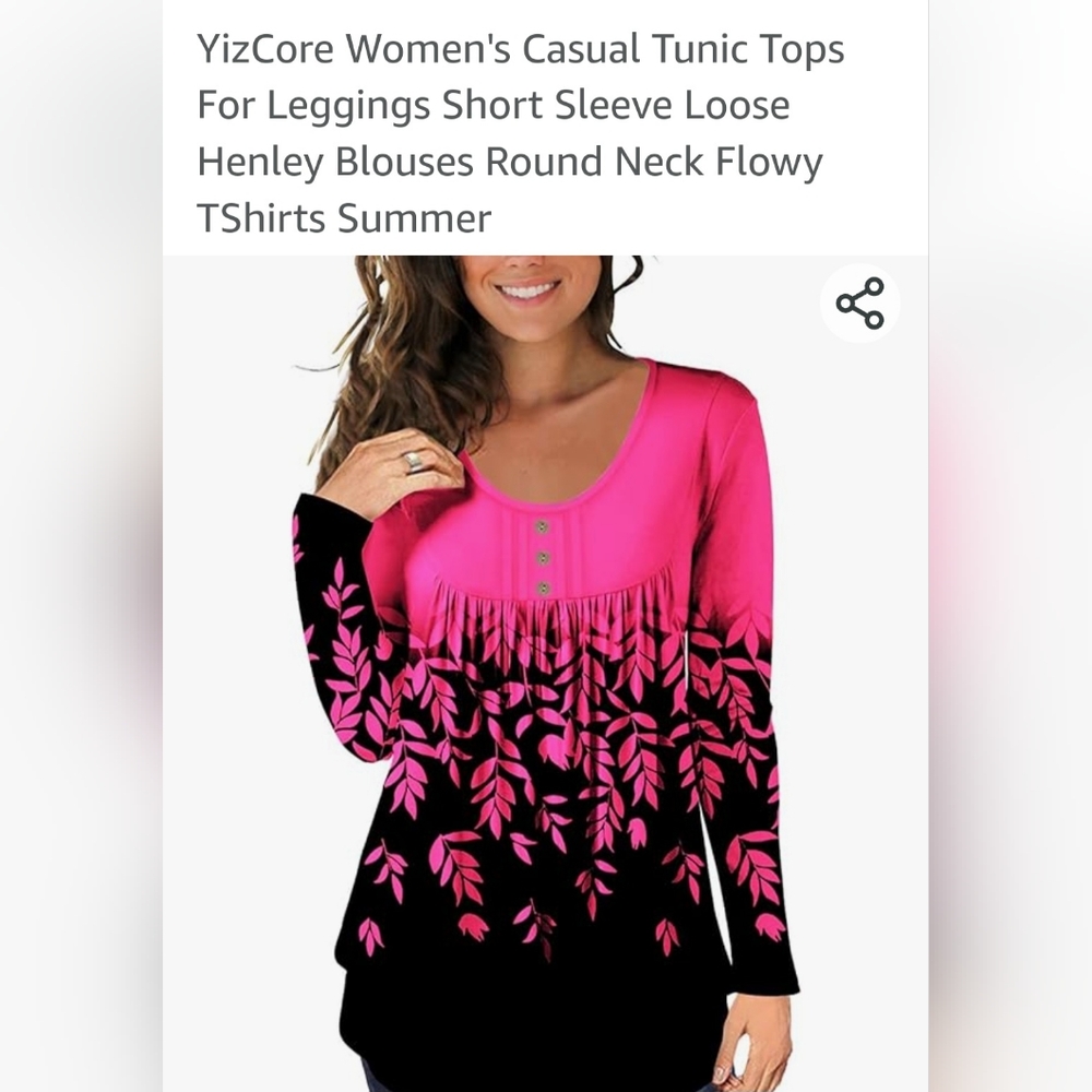 Women's casual bright pink black top